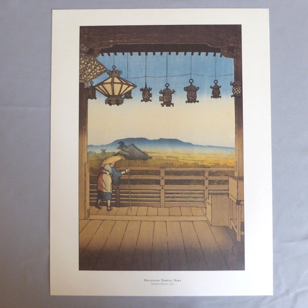 NEW 12” X 15.5” JAPANESE WOODBLOCK UNFRAMED PRINT KAWASE HASUI NARA TEMPLE